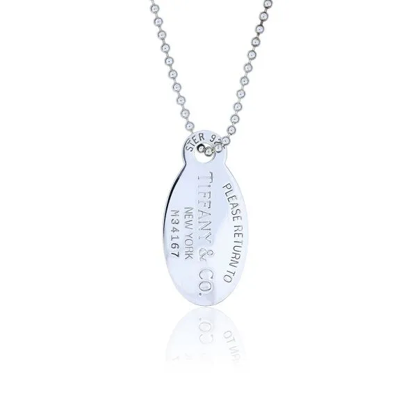 Tiffany dog tag pendant sale